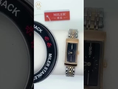 Custom Analog Lady Quartz Watch Silver And Golden Band Stainless Steel Quartz Watches