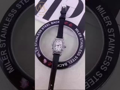 Leather Band White Dial Lady Quartz Watch Scratch Resistant With Luminous Hands