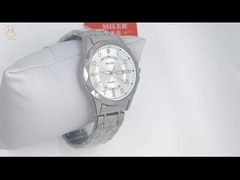 Factory Water-Resistant Stainless Steel Strap Watch With Digital Display And Quartz Movement