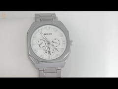 Miler Stainless Steel Band Waterproof Luxury Wrist Men Quartz Watch in Wristwatch