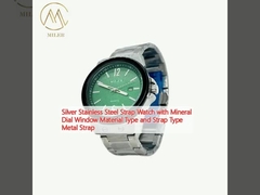 Silver Stainless Steel Strap Watch with Mineral Dial Window Material Type and Strap Type Metal Strap