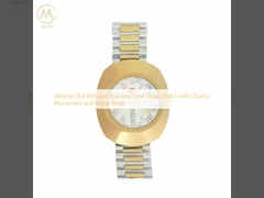 Mineral Dial Window Stainless Steel Strap Watch with Quartz Movement and Metal Strap
