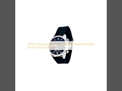 30ATM Waterproof Quartz Wrist Watch Black/Green/Blue Silicone Strap Collection