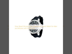 Silver Bezel Silicone Strap Waterproof  Quartz Watch for Men and Women with Good Price