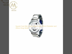 Square Case Men Quartz Watch with 42mm Diameter and 20mm Strap Width