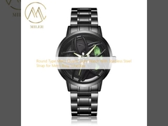 ML-888 Round Type Men's Quartz Light Watch With Stainless Steel Strap for Men's Busy Schedule