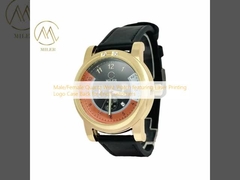 Male/Female Quartz Wrist Watch featuring Laser Printing Logo Case Back for End Customers